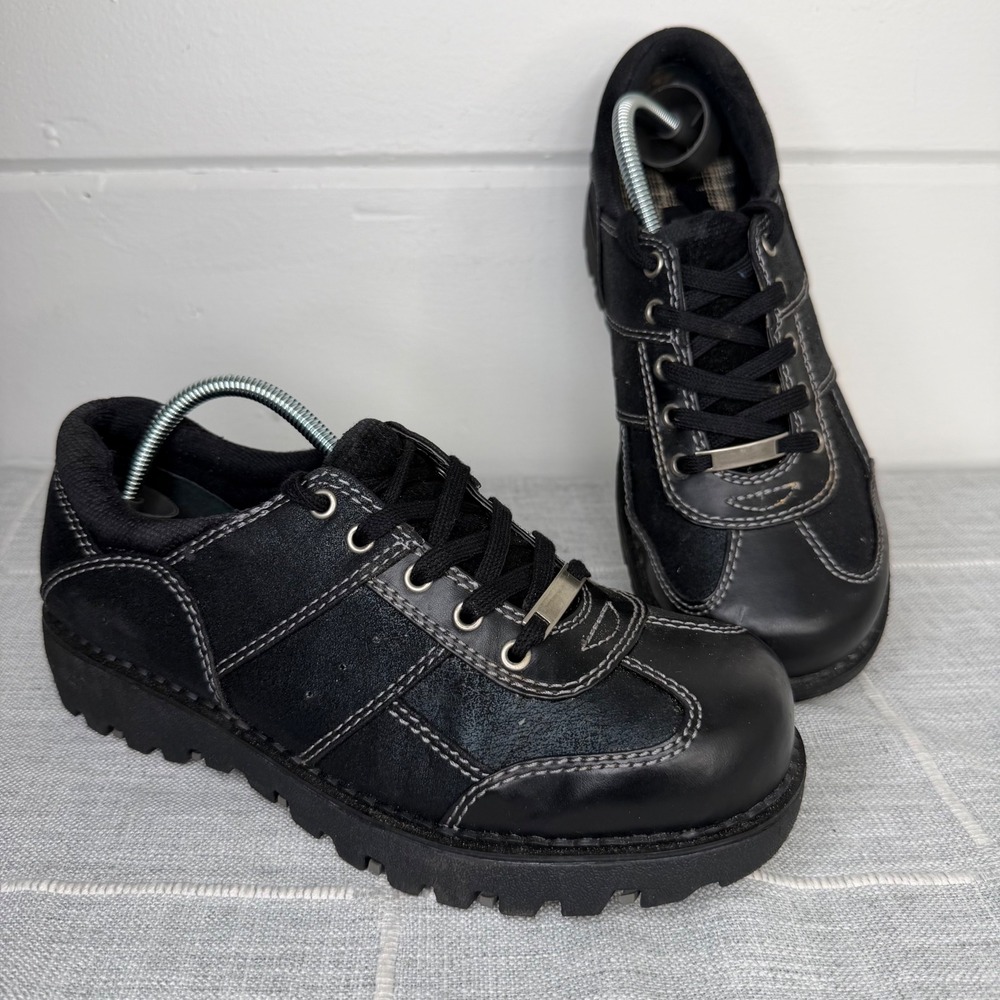 Hot Cakes Misty Chunky Lace Up Oxford Shoes 90s Y2K Black Womens 8